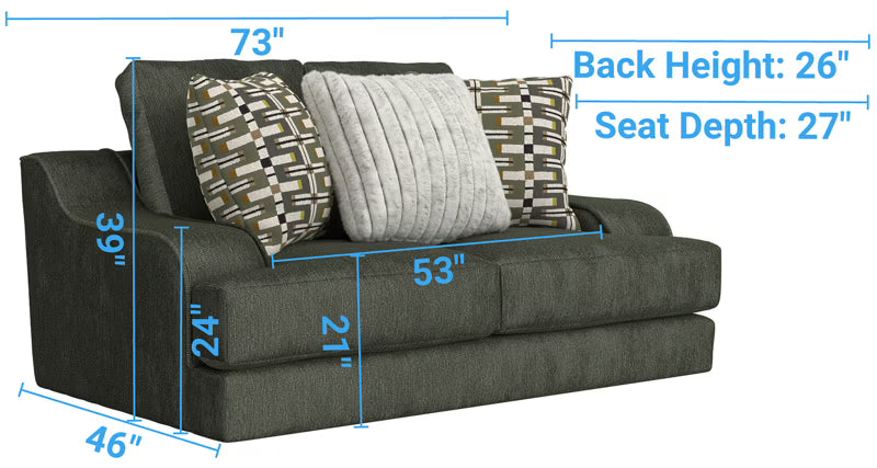2157 Olympus Living Room Collection in Green - Jackson