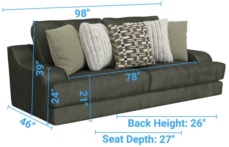 2157 Olympus Living Room Collection in Green - Jackson