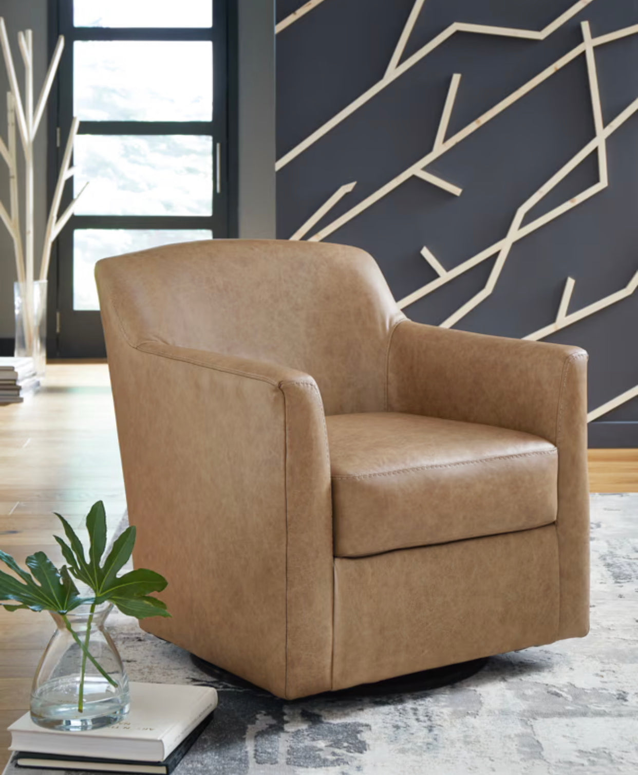 Bradney Leather Swivel Accent Chair - Ashley Furniture