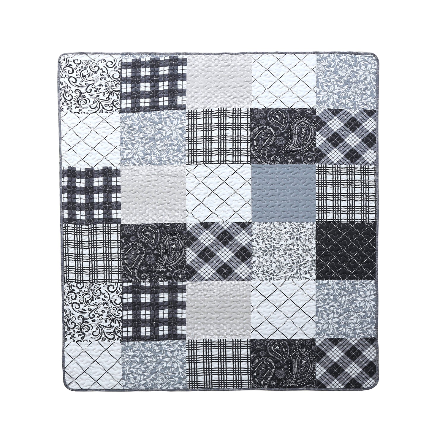 "Paisley Patchwork" Quilted Throw Blanket 50"x60"