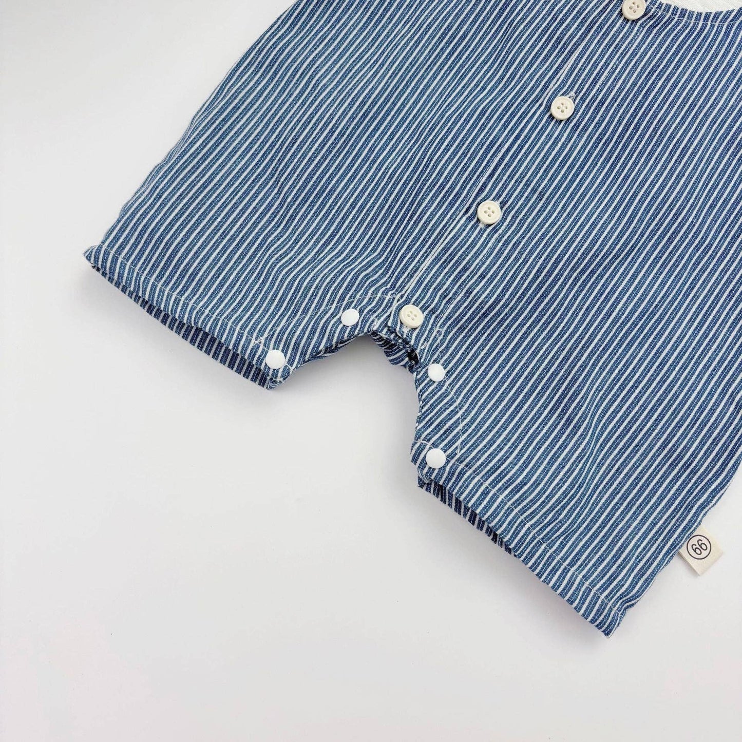 Summer Arrival Baby Boys Short Sleeves Cute Striped Overalls Pattern Rompers: Blue / 73 (6-9M)