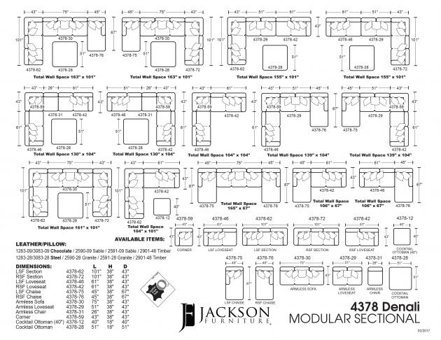 4378 Denali Modular LEATHER Sectional Collection - Jackson