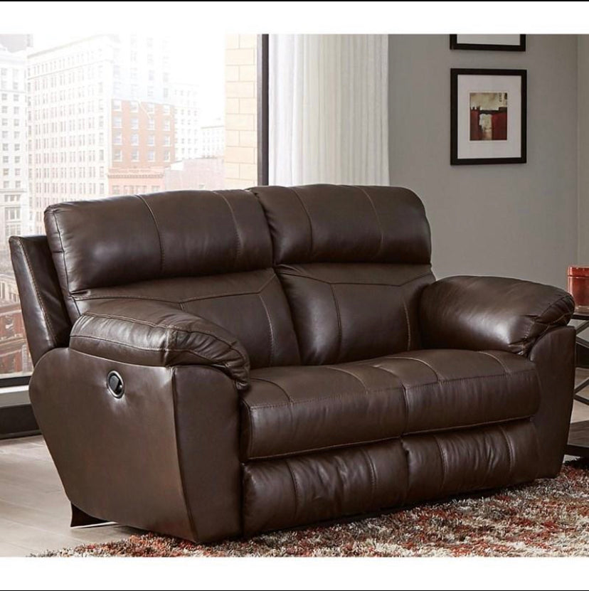407 Costa LEATHER Living Room Collection in Chocolate - Catnapper