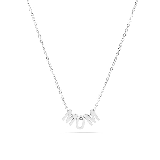 18K Gold PVD Stainless Steel Mom Necklace: Stainless