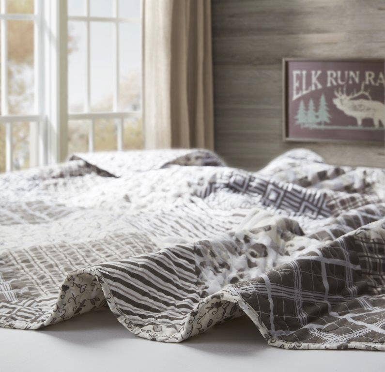 "Charming Grays"  Quilted Throw Blanket 50"x60"