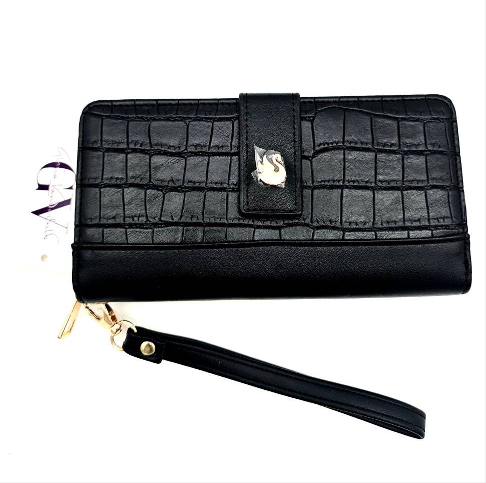 Gloria Vanderbilt | Croc-Embossed Zip-Around Wristlet Wallet
