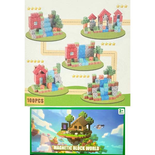 The Block World - #N888-23 - 100PC Magnetic Block STEM Build