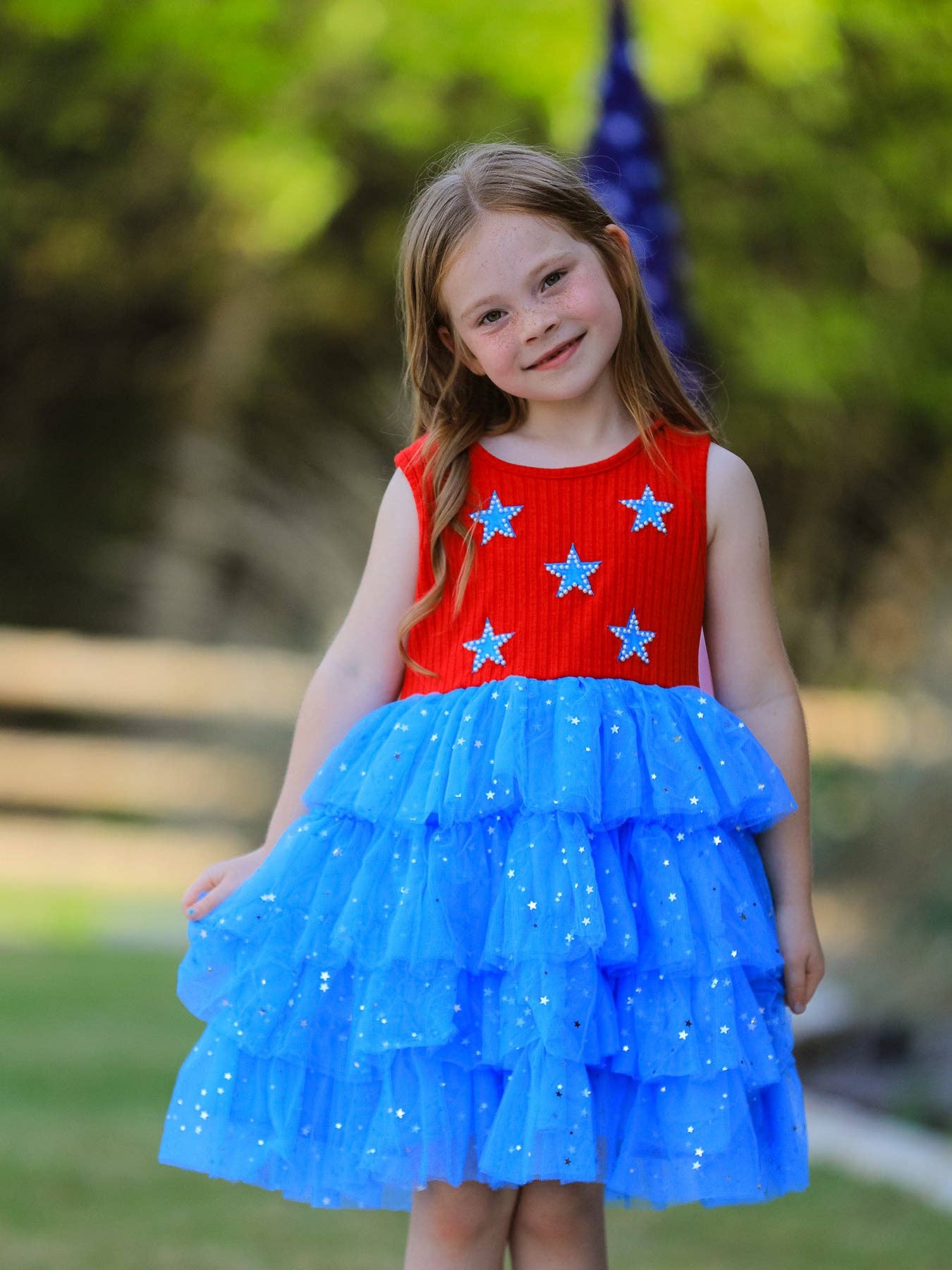 4th of july Star Sleeveless Tutu Skirt: 4