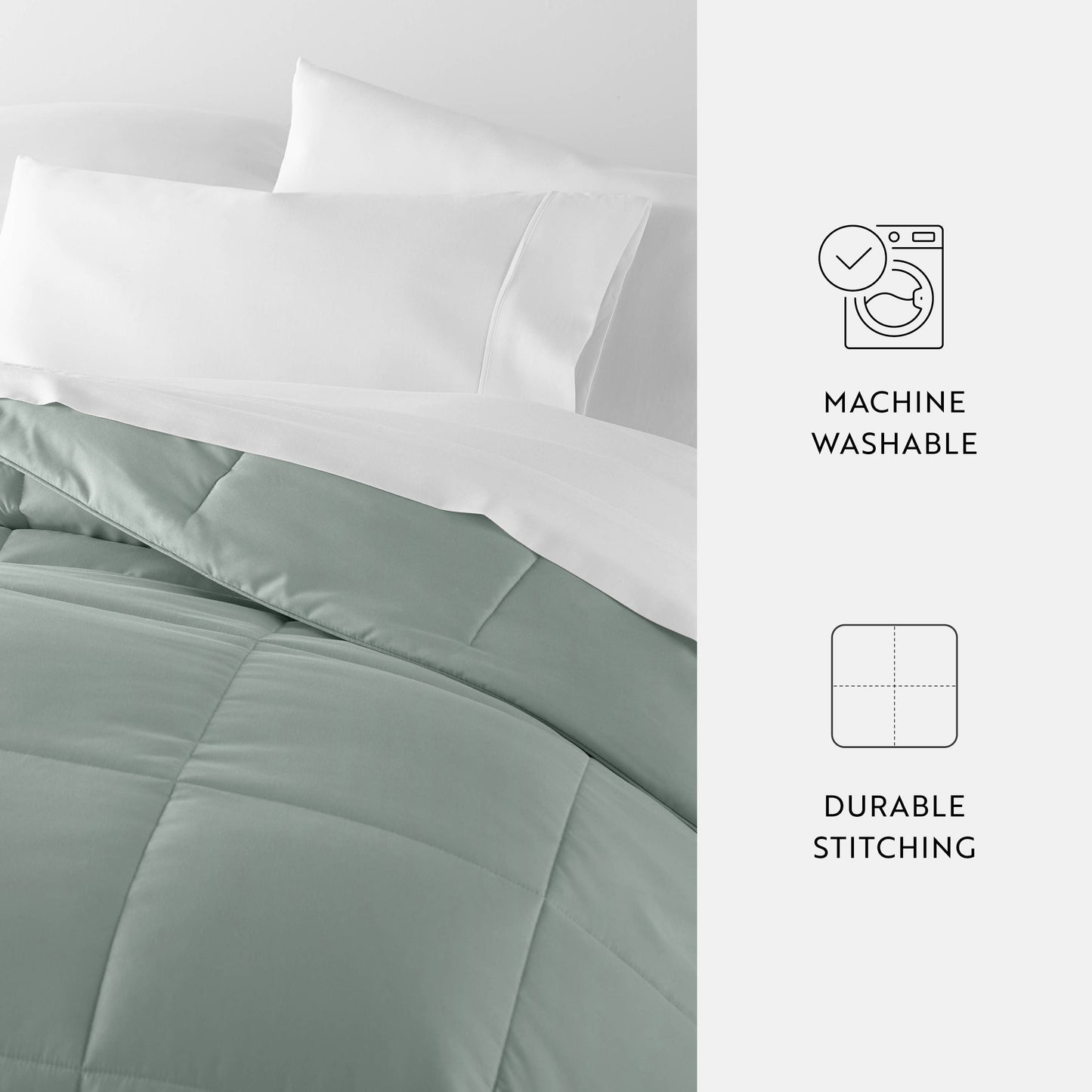 Home Collection All Season Down Alternative Comforter: Light Gray / Twin/Twin Extra