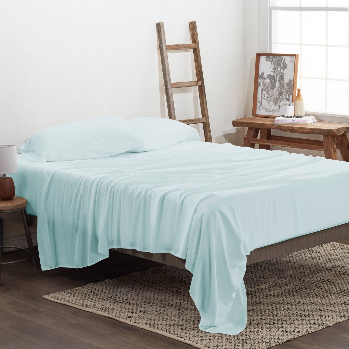 Home Collection Premium Bamboo 4 Piece Luxury Bed Sheet Set: Ivory / Queen