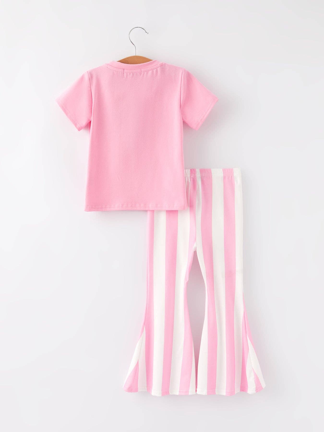 "JESUS"Girls' Applique Striped Trousers Set: 6