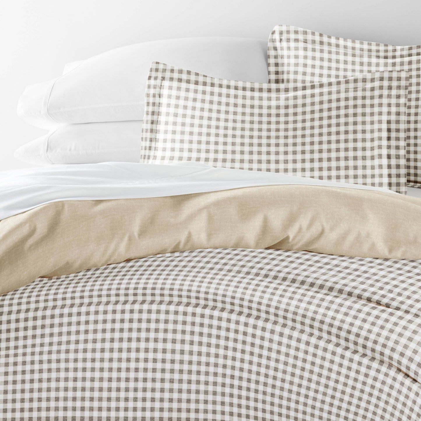 Gingham Check Pattern 3-Piece Duvet Set: King