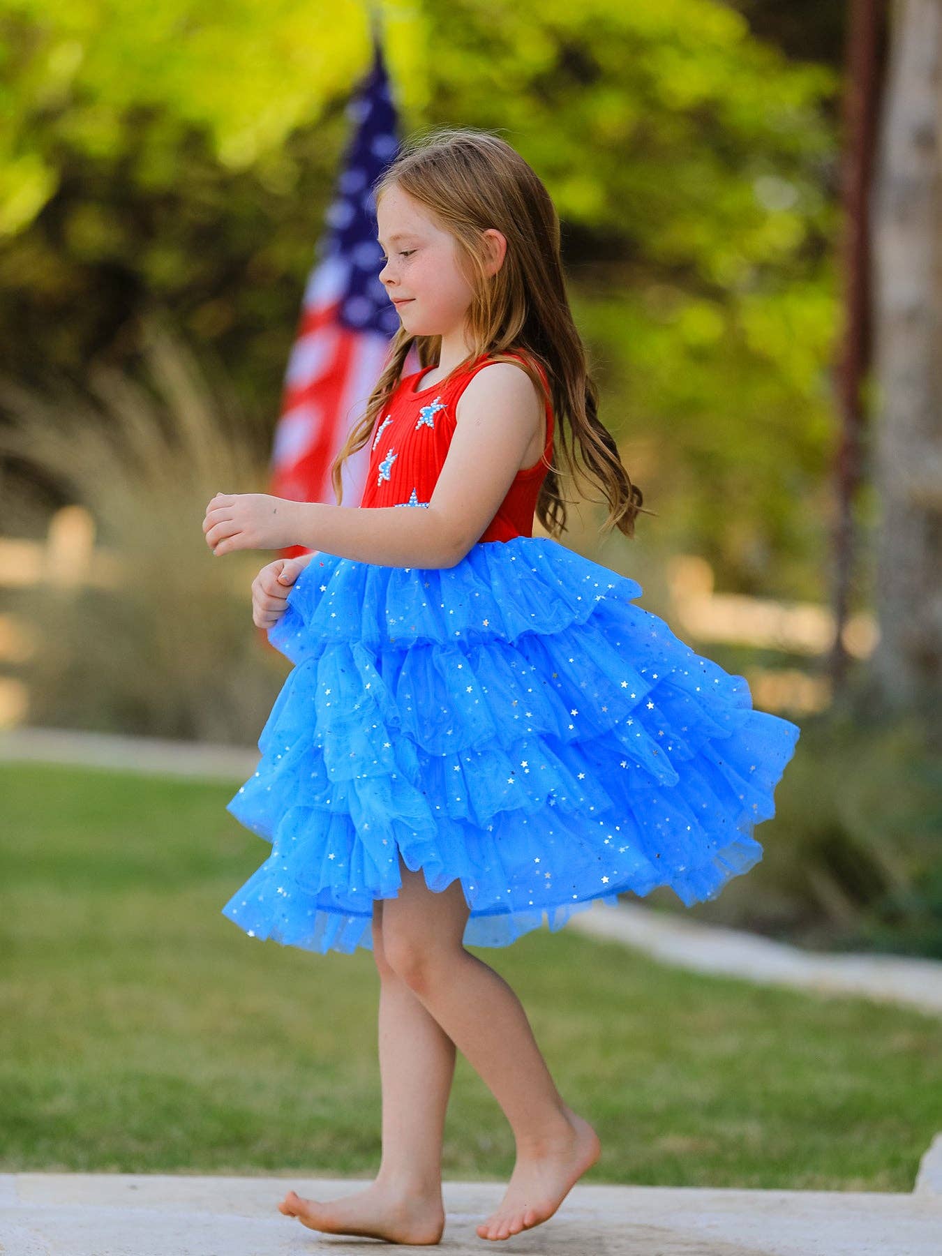 4th of july Star Sleeveless Tutu Skirt: 4