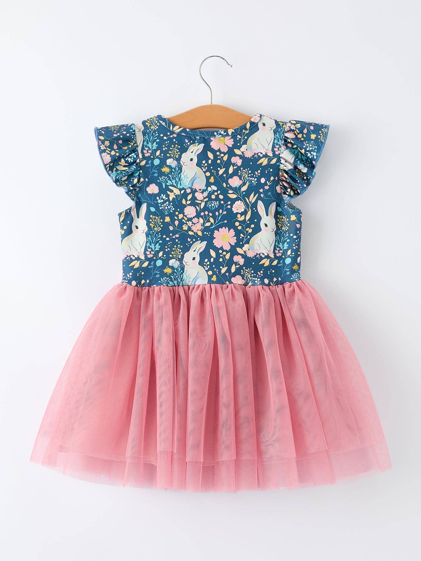 Teal Bunny Garden Tulle Dress Ruffle Sleeve: 6