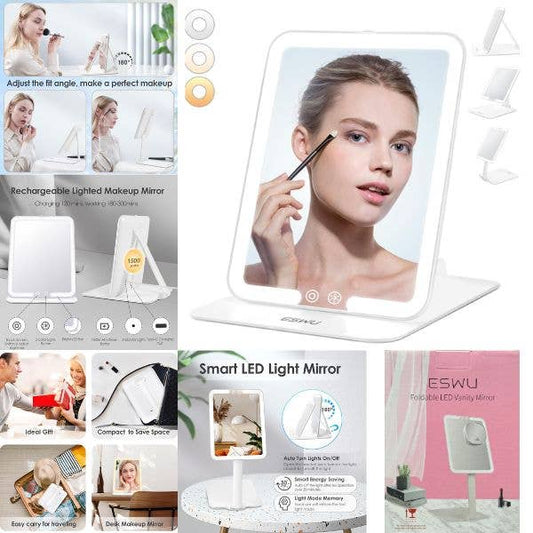ESWU Beauty - #PJKT-801InBack - Foldable LED Vanity Mirror