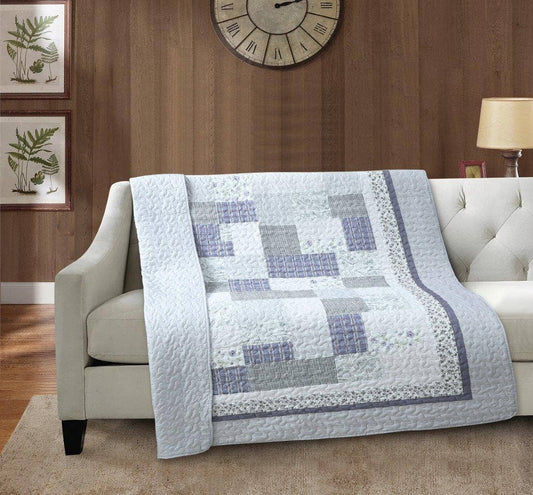 "Plum Mist"  Quilted Throw Blanket 50"x60"