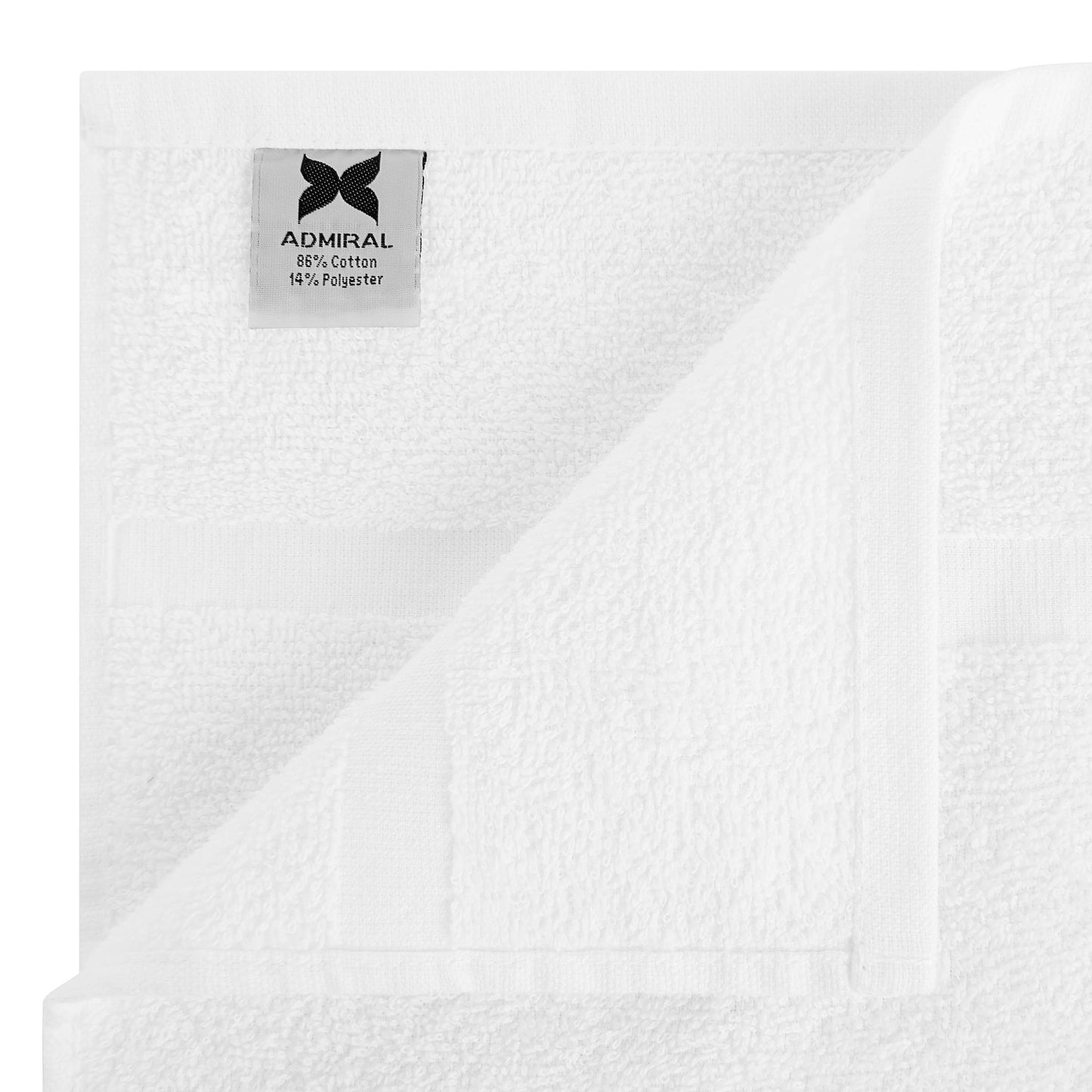 Admiral Hospitality Washcloths ,12x12, White