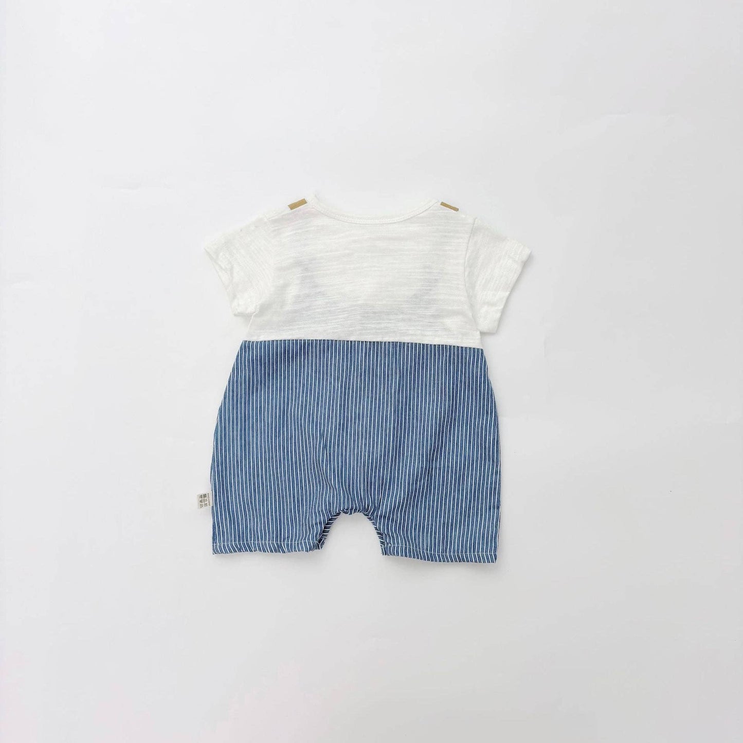 Summer Arrival Baby Boys Short Sleeves Cute Striped Overalls Pattern Rompers: Blue / 90 (12-24M)