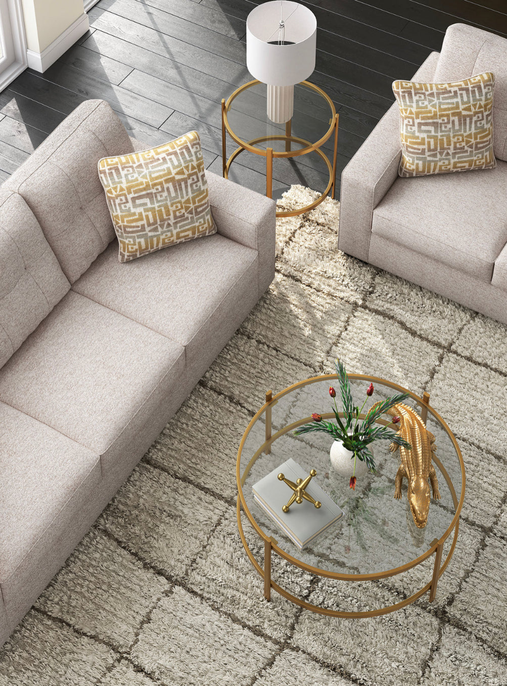 Larimer Living Room Collection in Stone - Ashley Furniture