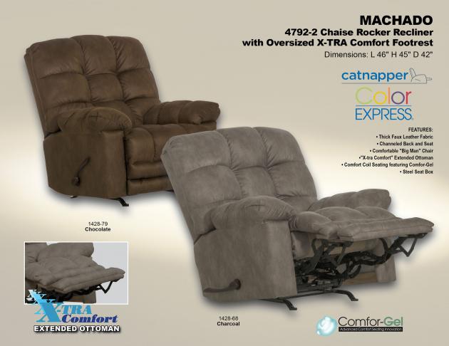 4792 Machado Chaise Rocker Recliner w/Oversized Footrest - Catnapper