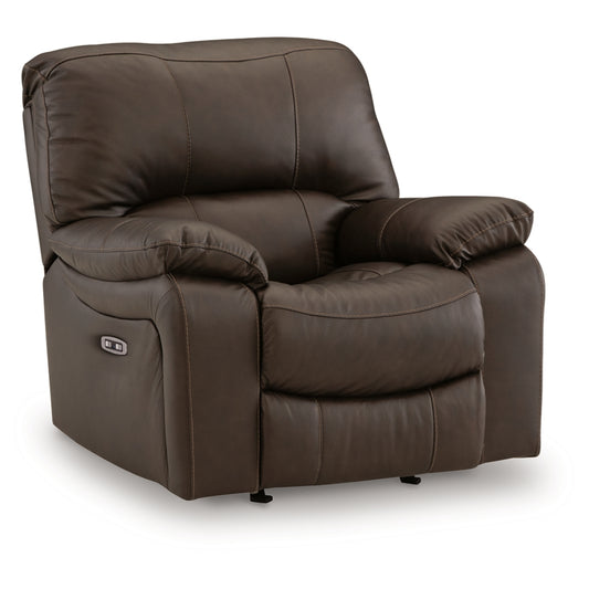 Leesworth Power Reclining Leather Recliner  - Ashley