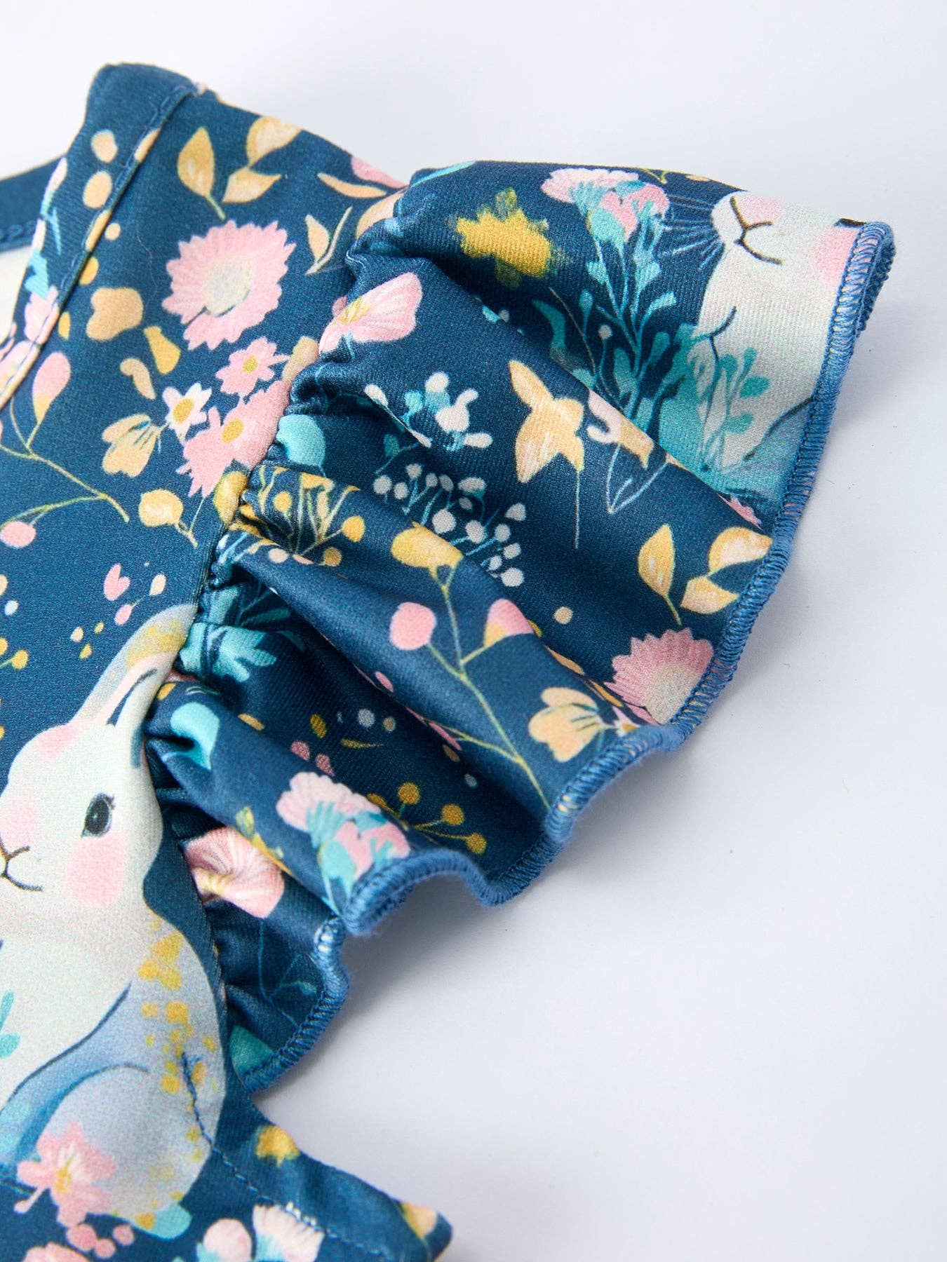 Teal Bunny Garden Tulle Dress Ruffle Sleeve: 3