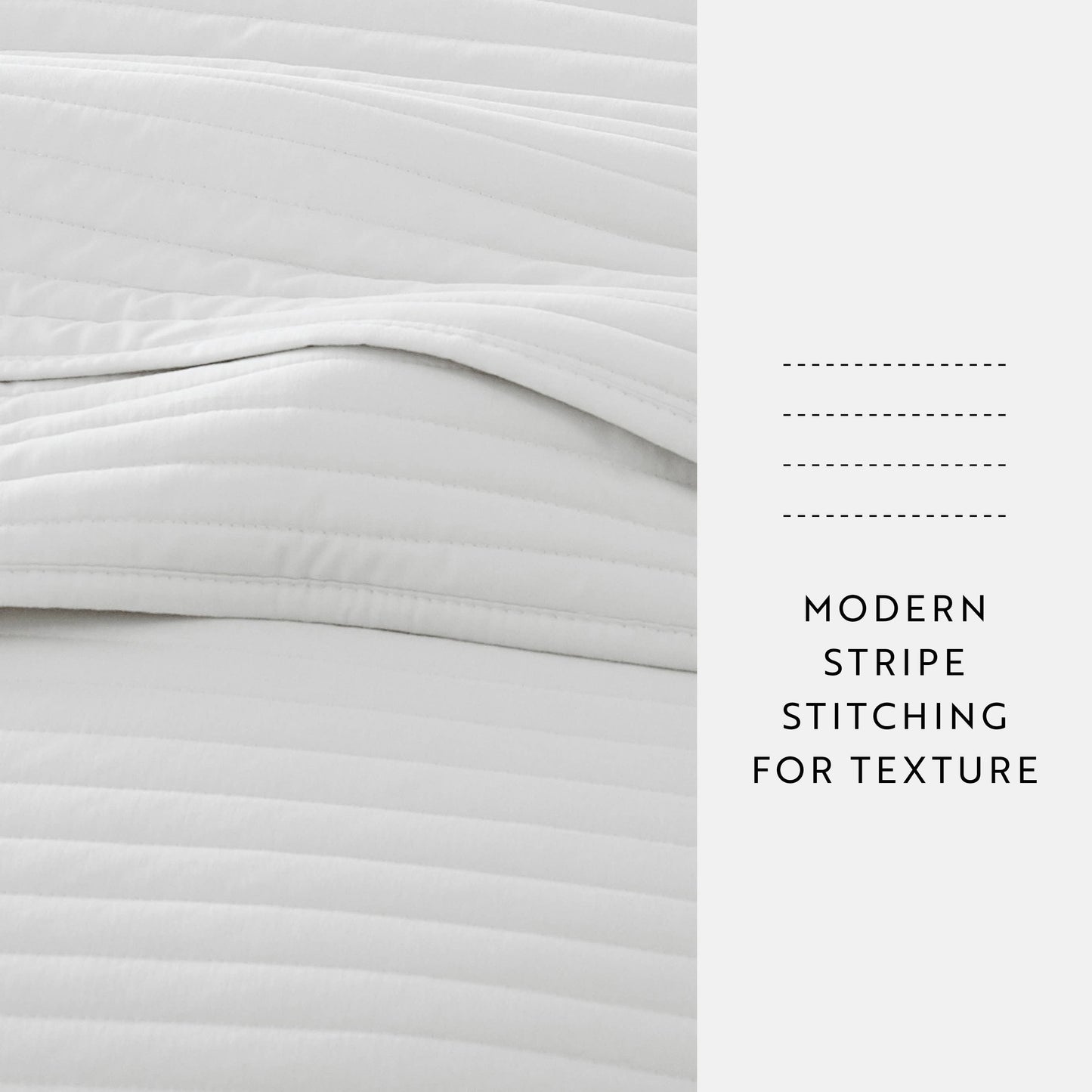 IEnjoy Home 3 Piece Stripe Stitch Quilted Coverlet Set: Natural / Queen