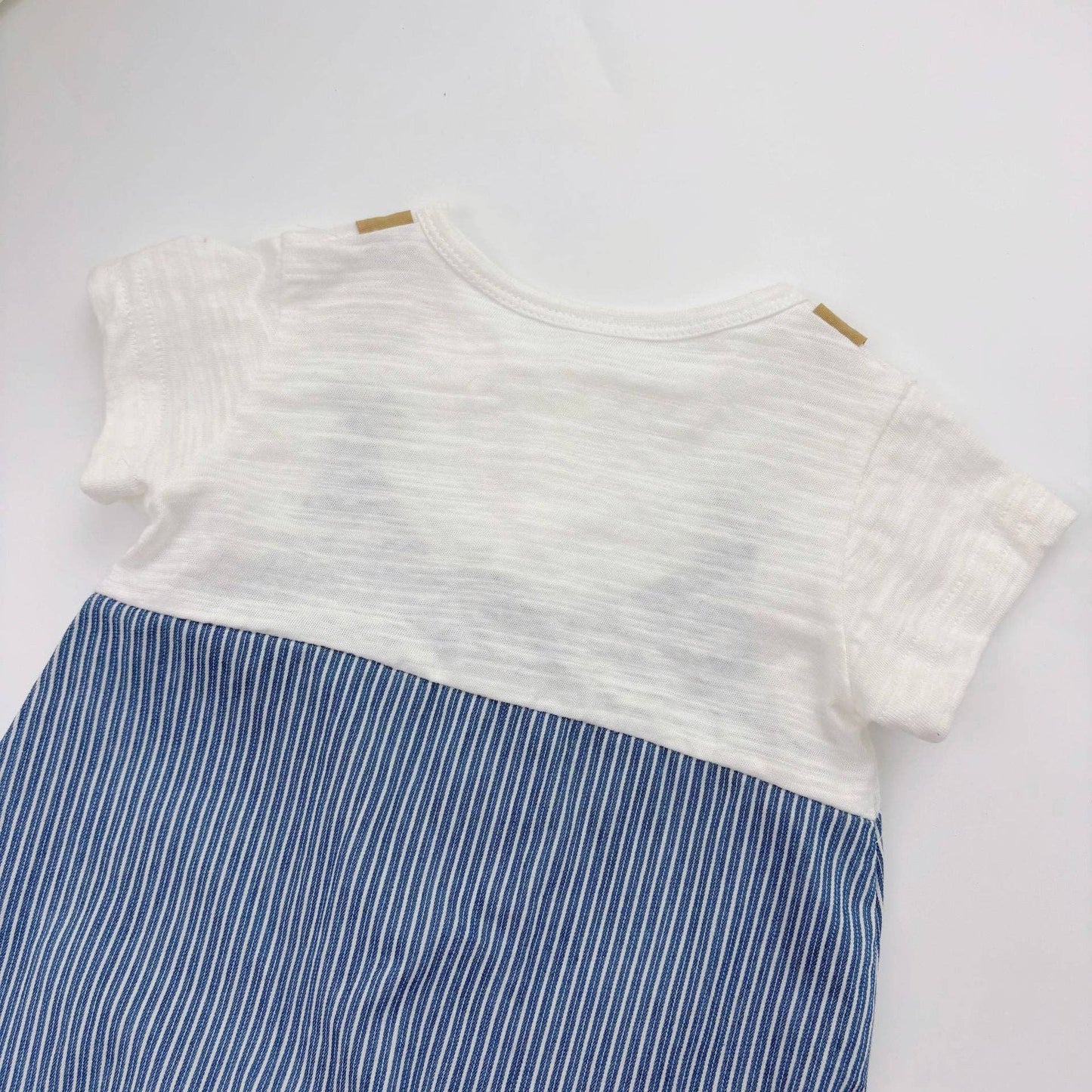 Summer Arrival Baby Boys Short Sleeves Cute Striped Overalls Pattern Rompers: Blue / 90 (12-24M)