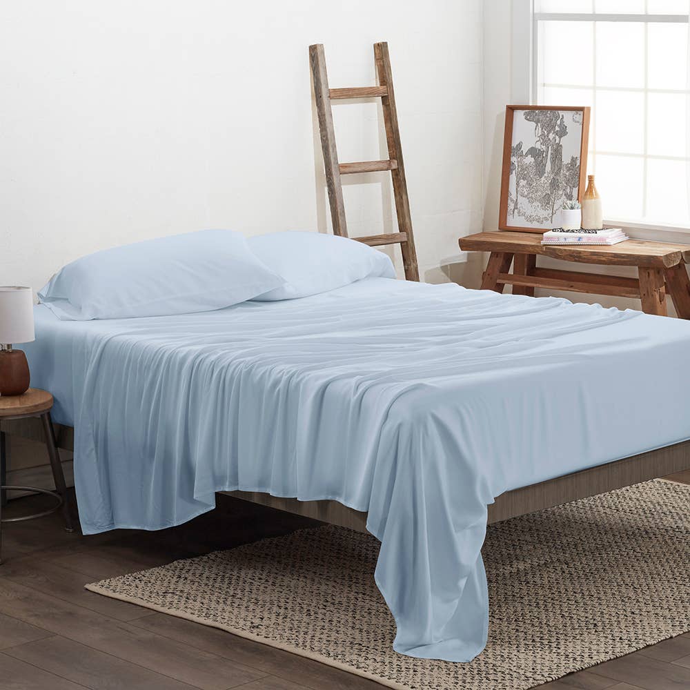 Home Collection Premium Bamboo 4 Piece Luxury Bed Sheet Set: White / Queen