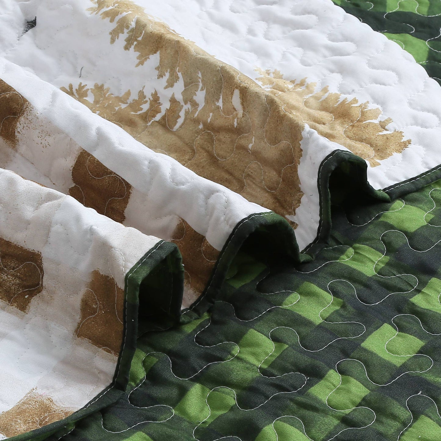 "Bear Wilderness Patch"  Quilted Throw Blanket 50"x60"
