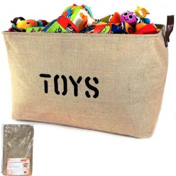 The Toy Bin - #WF5448.JUTE - Huge Set Of 2 - Each Tote