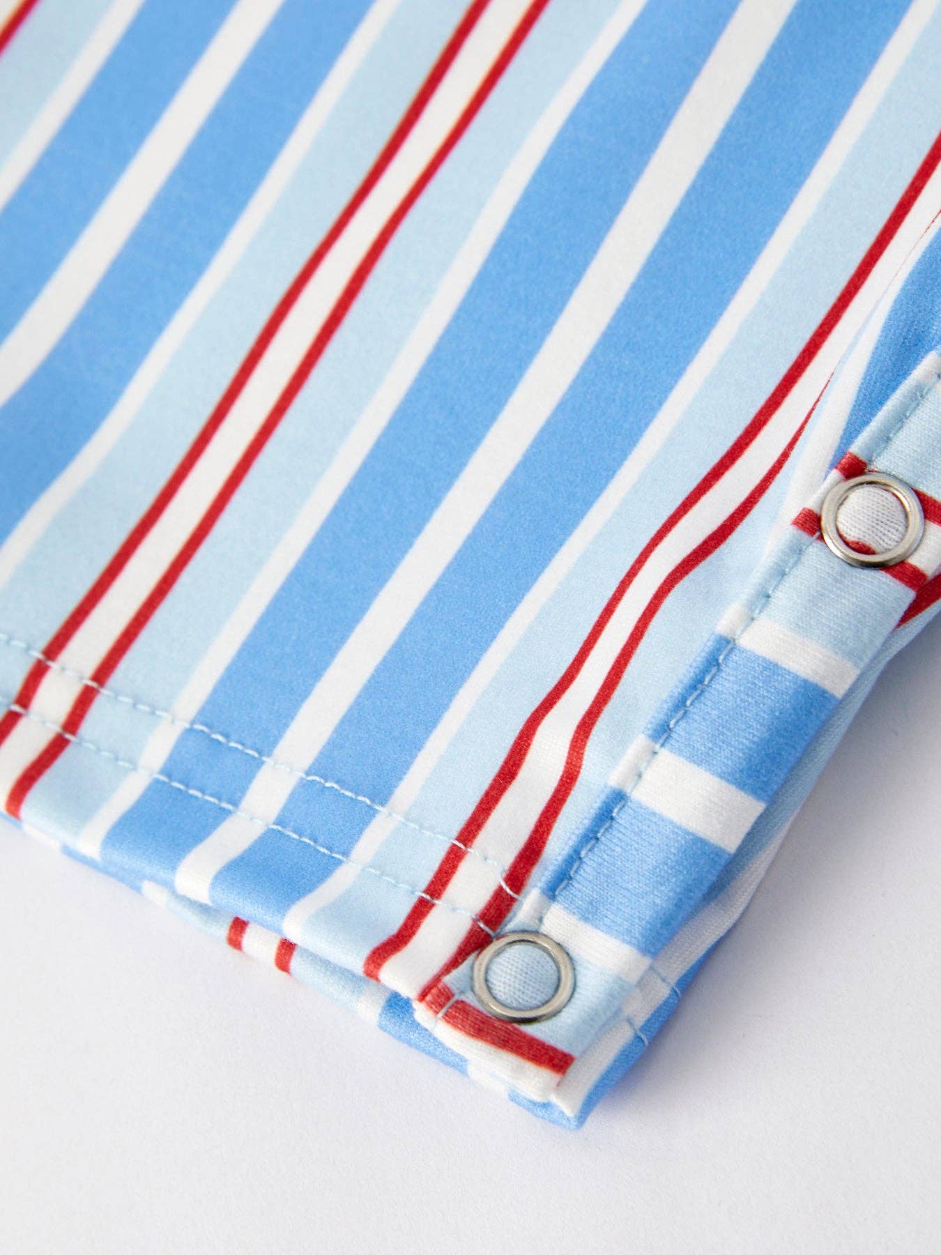 4th of july Toddler Boys Ice Cream Striped Smocking Embroidered Romper: 3M