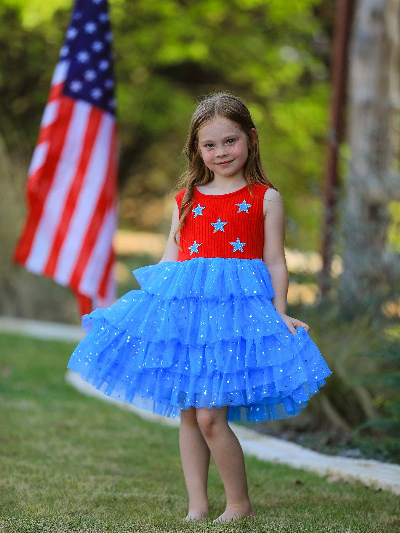 4th of july Star Sleeveless Tutu Skirt: 4