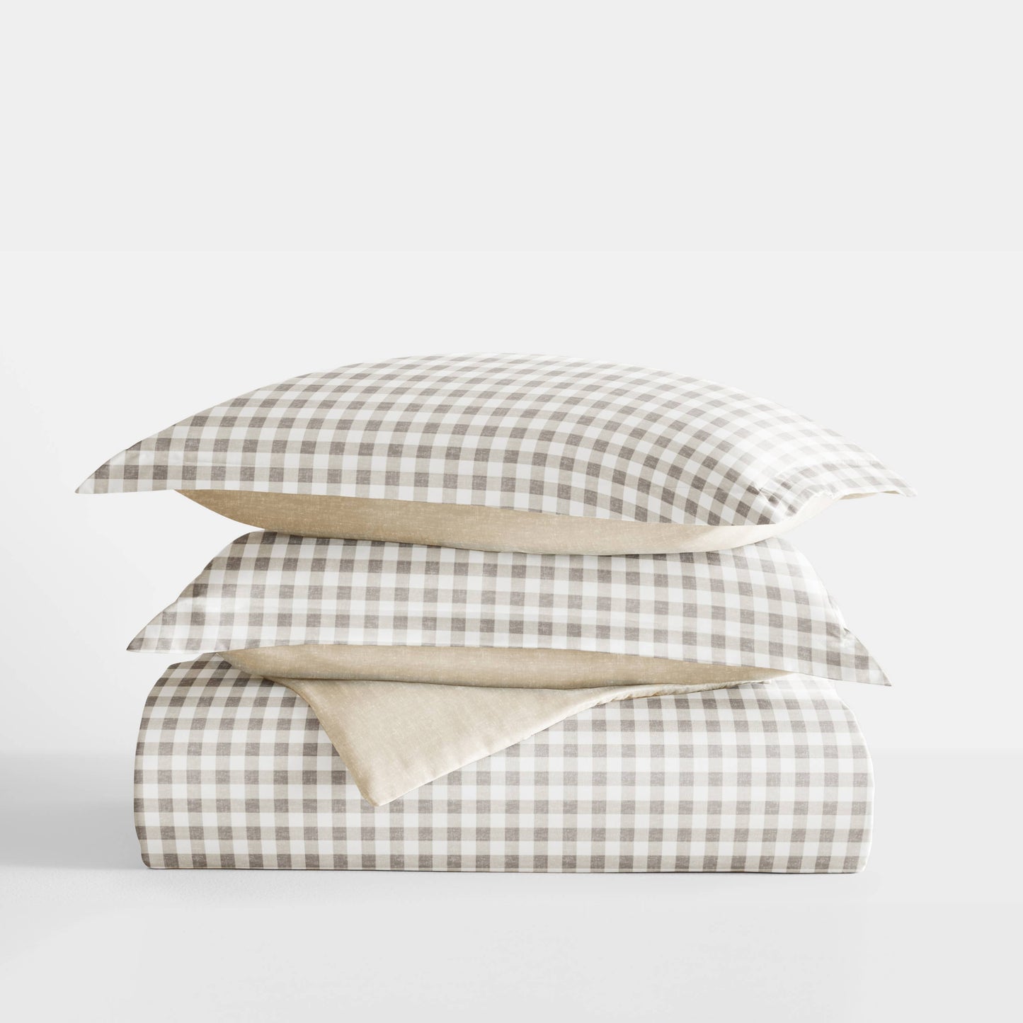 Gingham Check Pattern 3-Piece Duvet Set: King