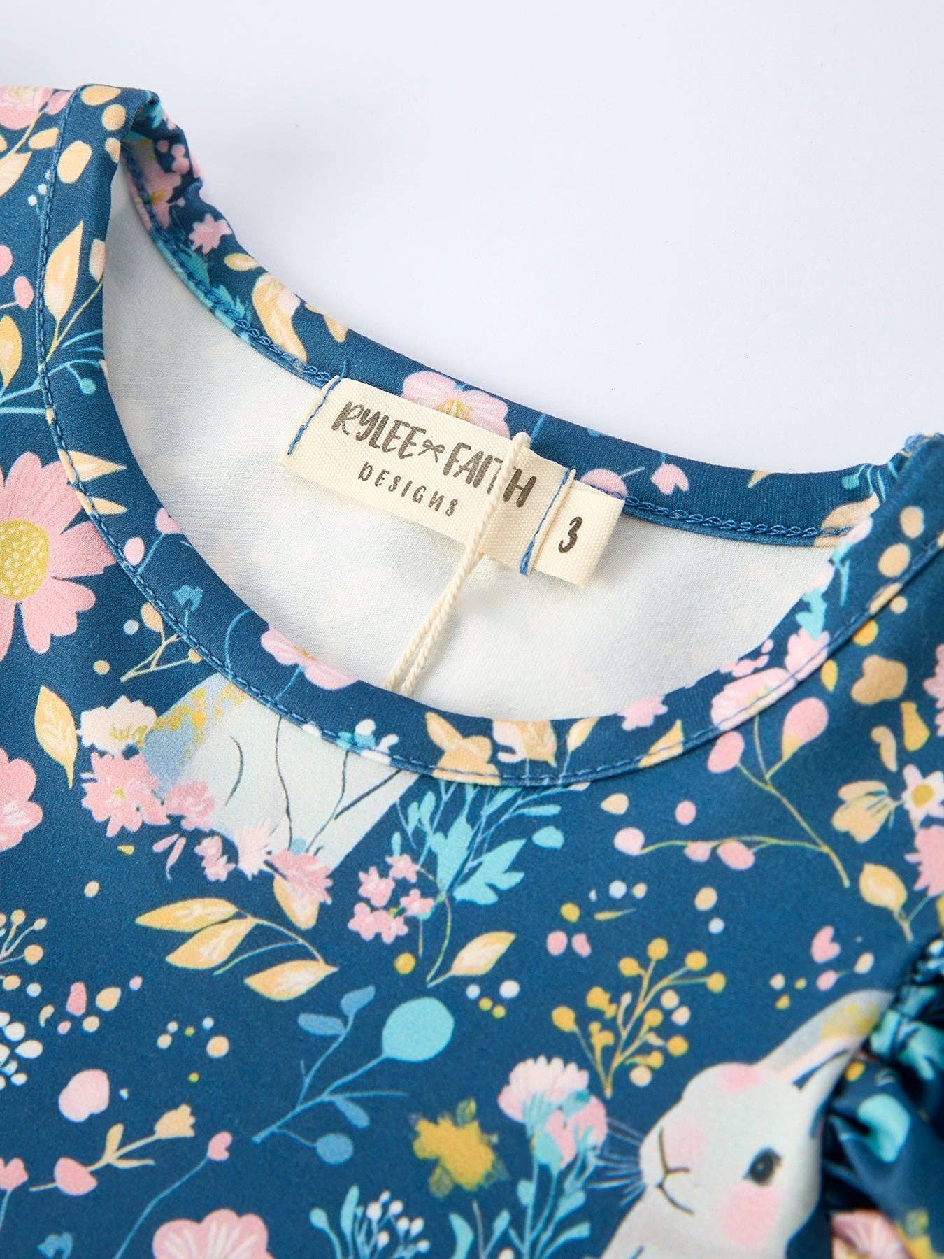 Teal Bunny Garden Tulle Dress Ruffle Sleeve: 5