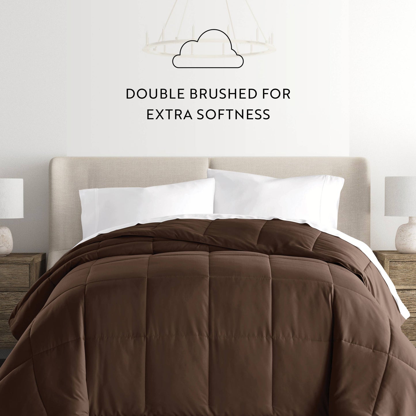 Home Collection All Season Down Alternative Comforter: Light Gray / Twin/Twin Extra