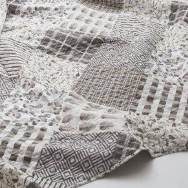 "Charming Grays"  Quilted Throw Blanket 50"x60"