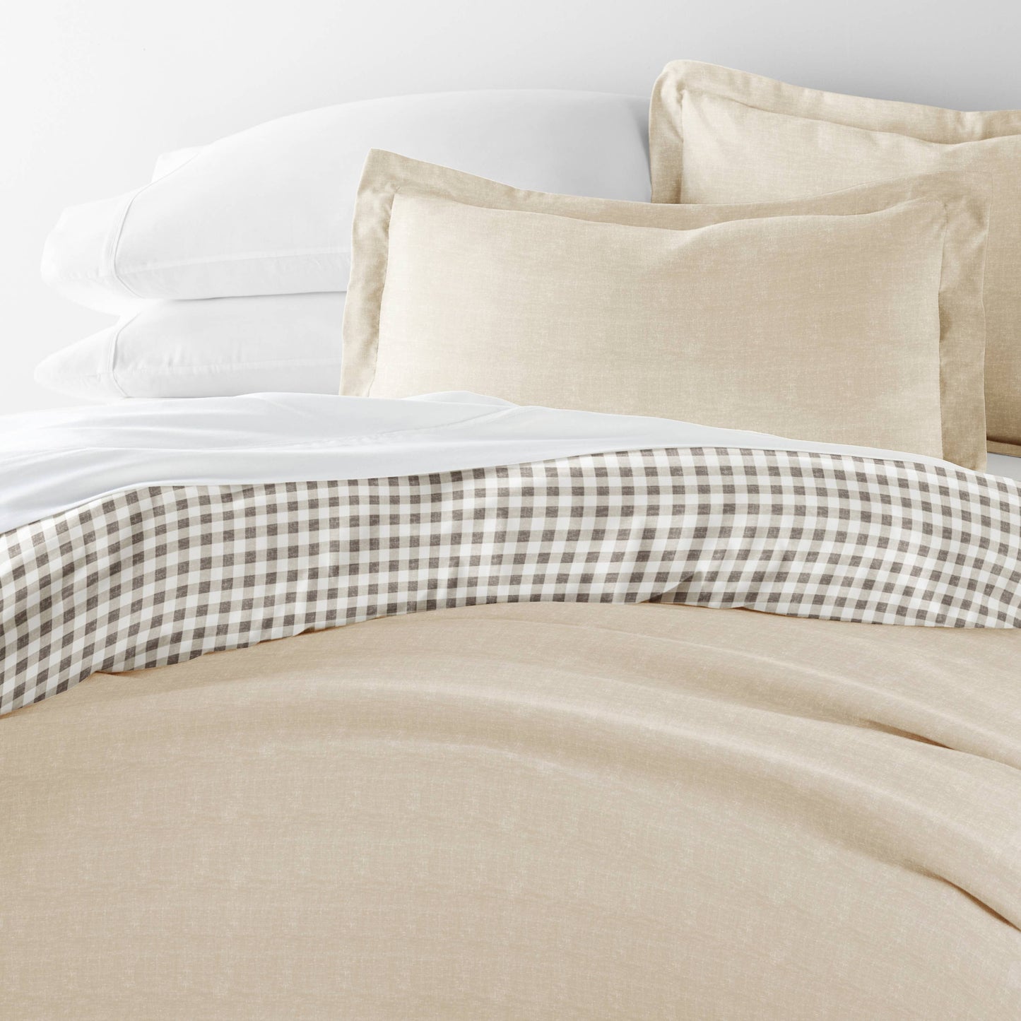 Gingham Check Pattern 3-Piece Duvet Set: Twin & Single