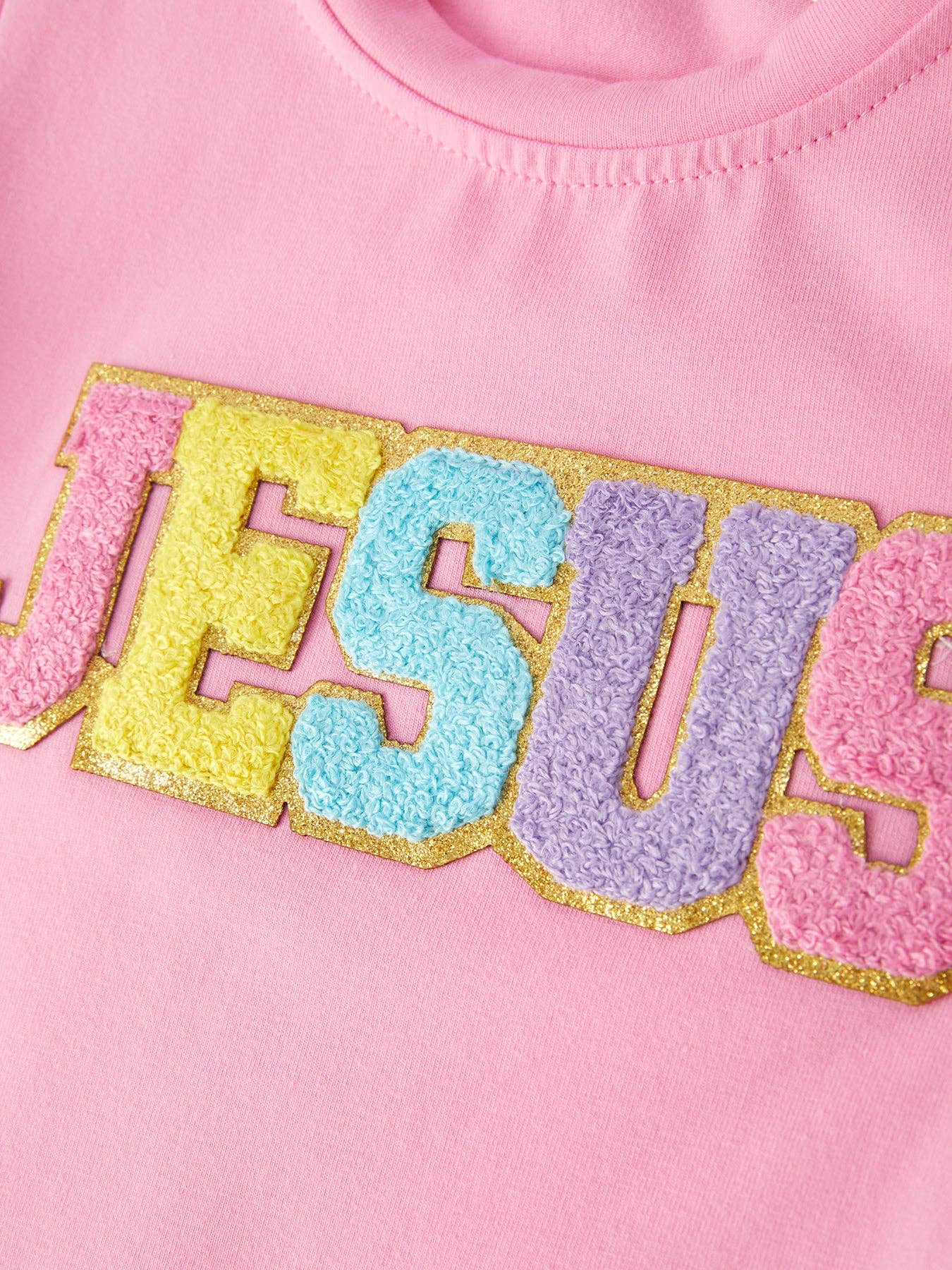 "JESUS"Girls' Applique Striped Trousers Set: 6