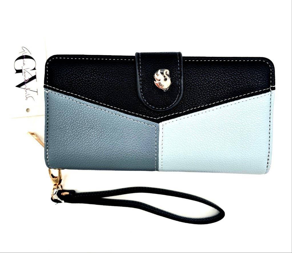 Gloria Vanderbilt | Color Block Zip-Around Wristlet Wallet