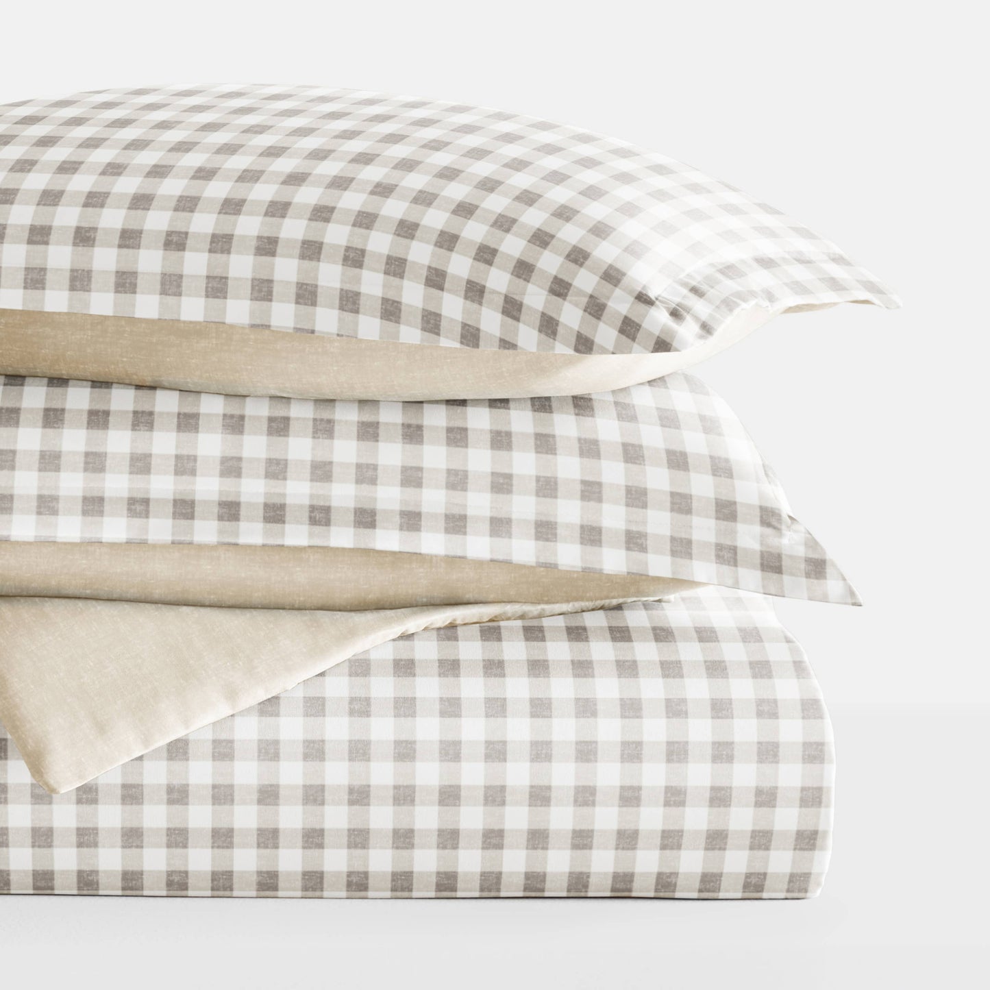 Gingham Check Pattern 3-Piece Duvet Set: King
