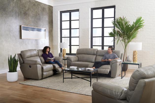 407 Costa LEATHER Living Room Collection in Putty - Catnapper