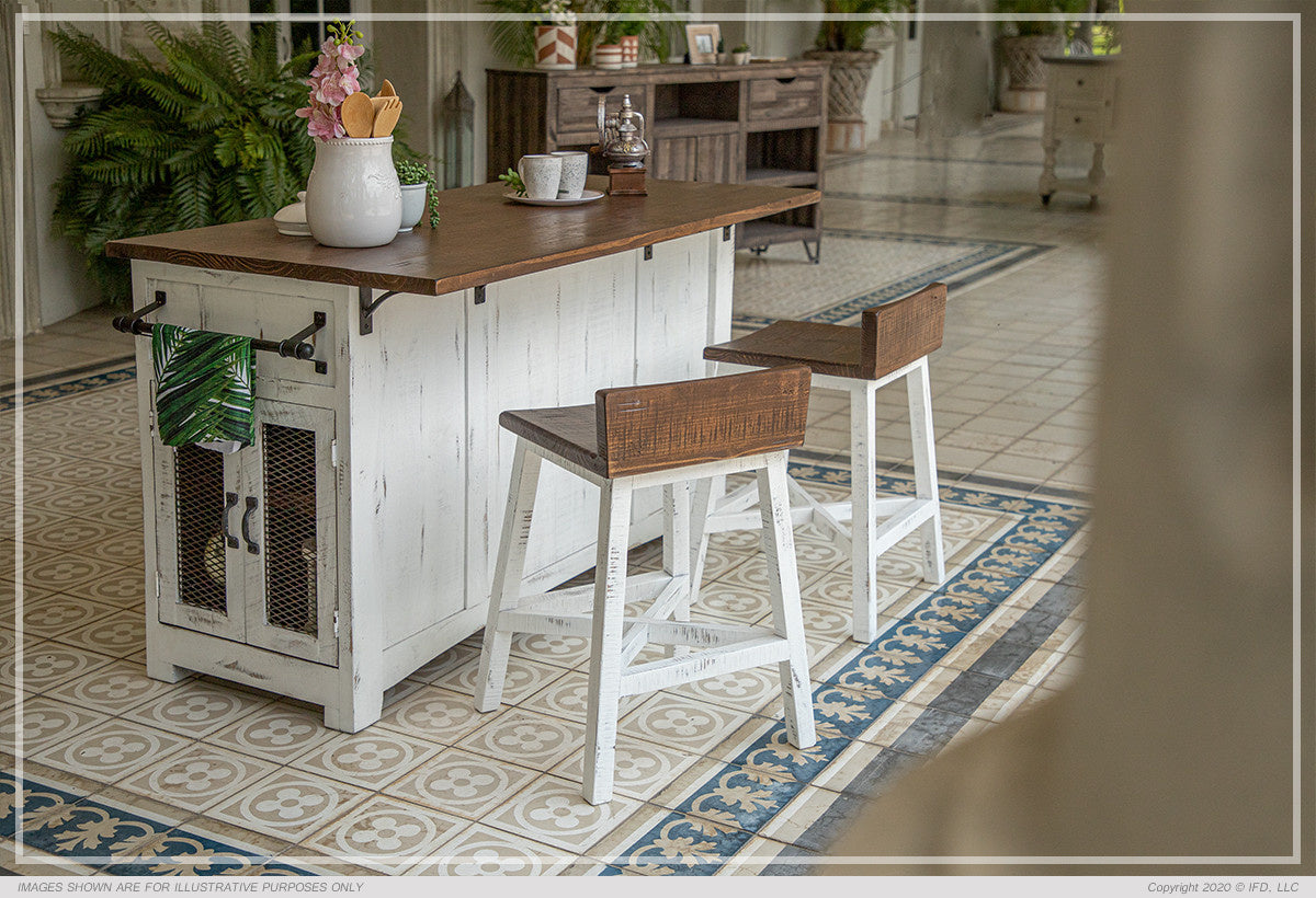 360 Pueblo White Kitchen Island Collection - IFD