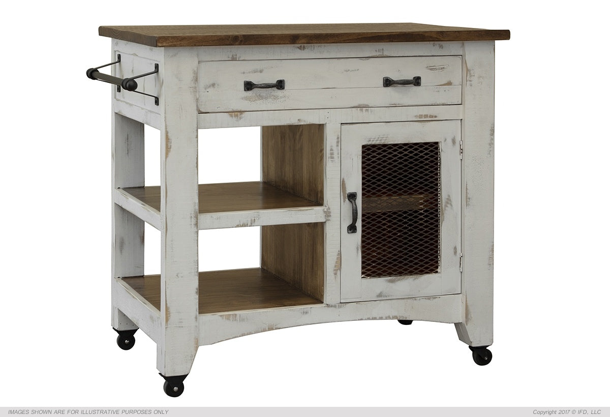 360 Pueblo White Kitchen Island Collection - IFD