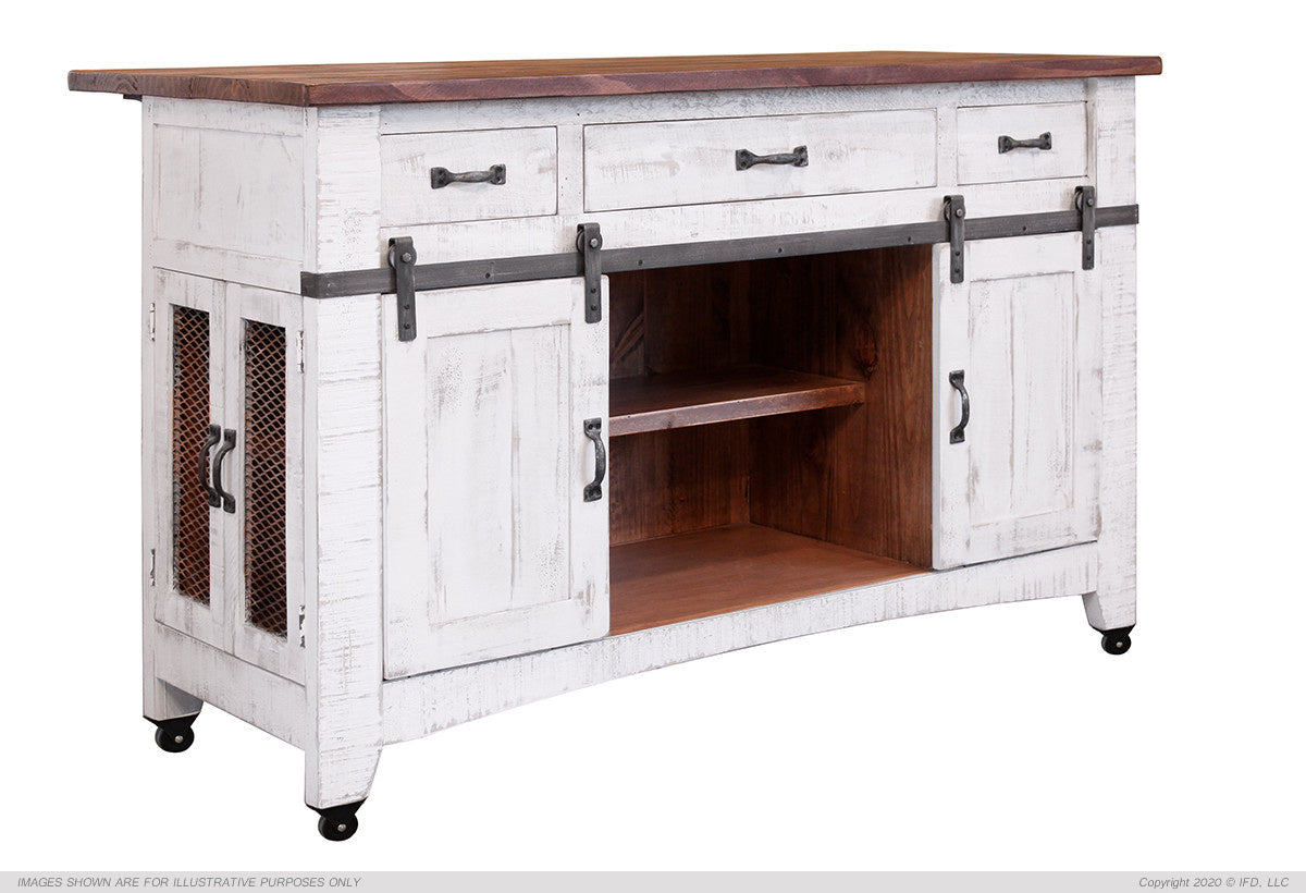 360 Pueblo White Kitchen Island Collection - IFD